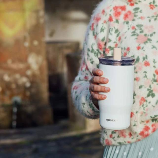 Термокубок Quokka Mist зі сталі нержавіючої 720 ml зі соломинкою Ivory (40140)
