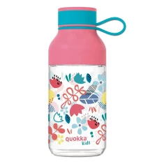 Пляшка Quokka Ice Kids 430 мл з ремінцем Flowers (40158)