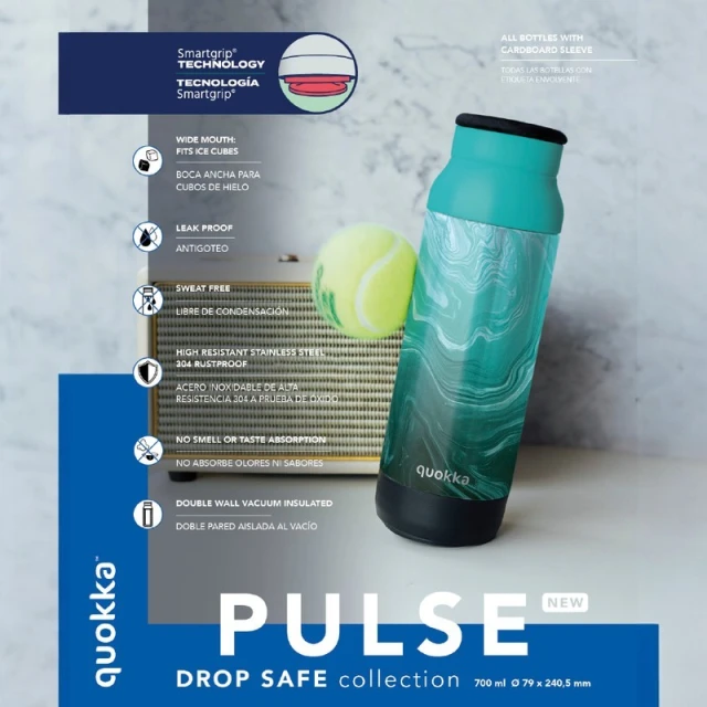 Пляшка термальна Quokka Pulse з нержавіючої сталі 700 мл Drop Safe Magnolia (40292)
