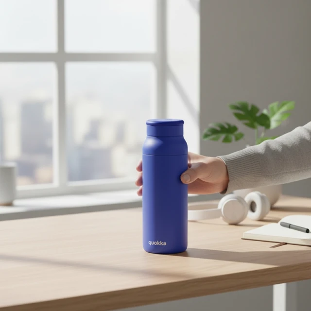 Бутилка Quokka Echo 690 мл зі сталі нержавіючої Blue (40394)