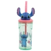 Кружка Disney Stitch с соломинкой и фигуркой 3D 360ml Flowers (74869)