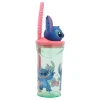 Кружка Disney Stitch с соломинкой и фигуркой 3D 360ml Flowers (74869)