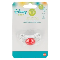 Смокзик Mickey Mouse силіконовий анатомічний 6м+ світиться в темряві Red (90808)