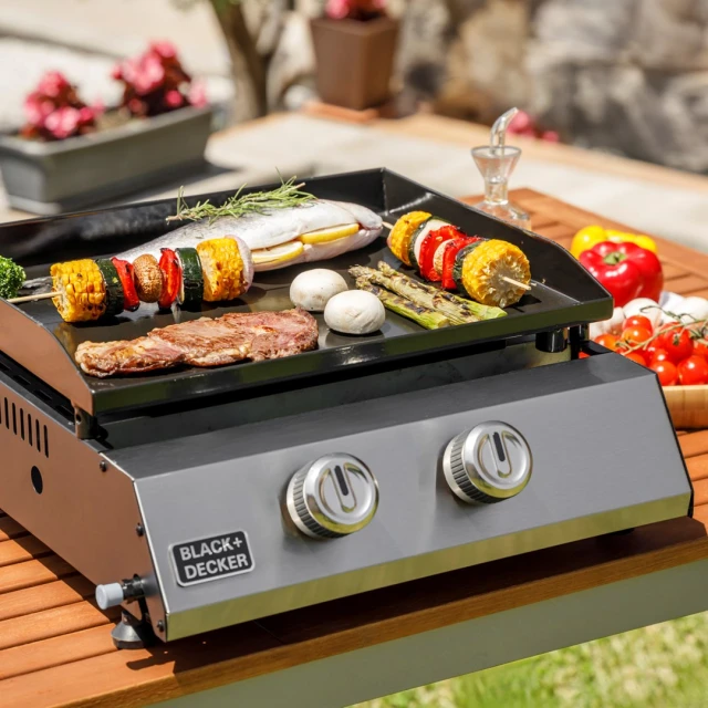 Гриль газовий Black&Decker BXOP4900E 2 пальники 2,45 кВт автоматичний запал 450 x 360 мм (ES9340080B)