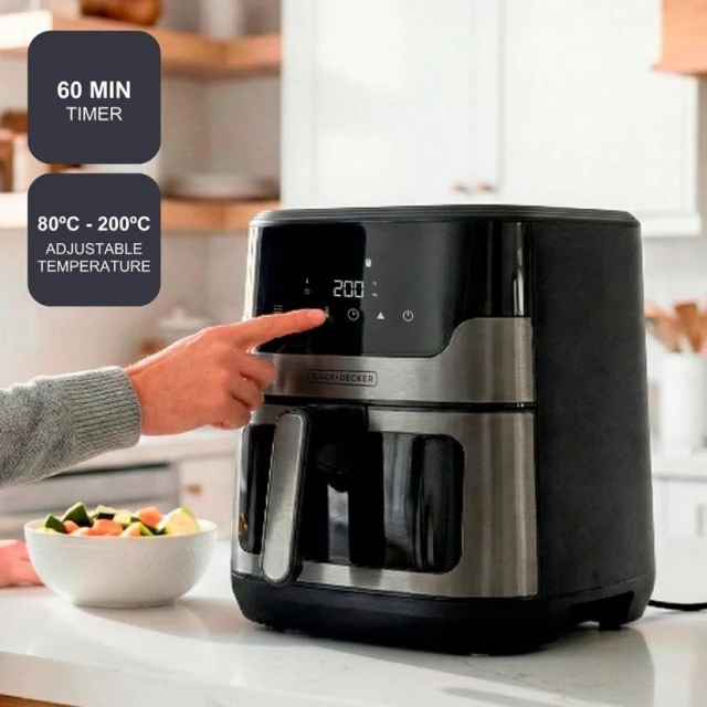 Аерогриль Black&Decker BXAF8001E 1700 Вт 8 л (8432406730113)