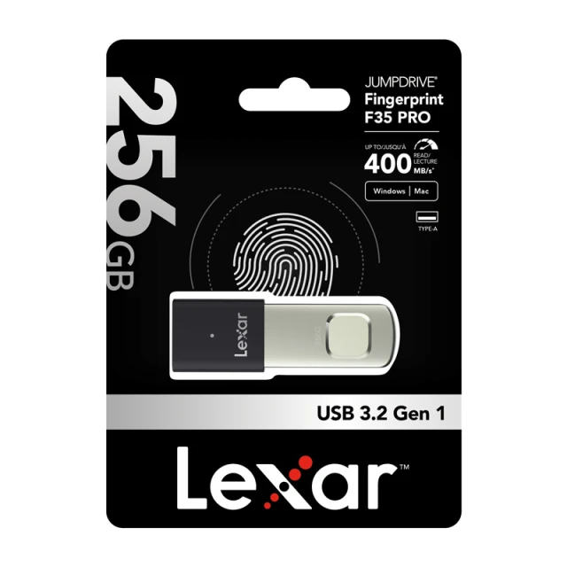 Флеш-драйв Lexar Fingerprint F35 Pro USB 3.2 256GB (LJDF35P256G-RNBNG)