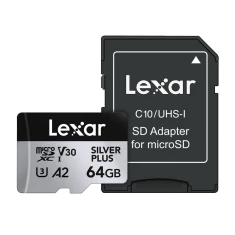 Карта пам'яті Lexar Silver Plus 64GB + адаптер (LMSSIPL064G-BNANG)