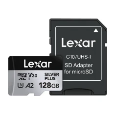 Карта пам'яті Lexar Silver Plus 128GB + адаптер (LMSSIPL128G-BNANG)