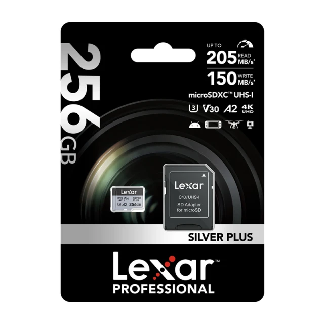 Карта пам'яті Lexar Silver Plus 256GB + адаптер (LMSSIPL256G-BNANG)