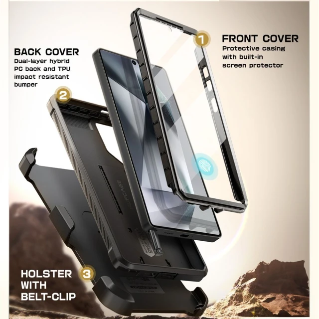 Чохол Supcase Unicorn Beetle Pro 2-Set для Samsung Galaxy S25 Ultra (S938) Black (843439156562)
