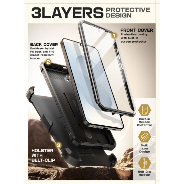 Чохол Supcase Unicorn Beetle Pro для Samsung Galaxy S25 FE (S731) Black (843439160156)