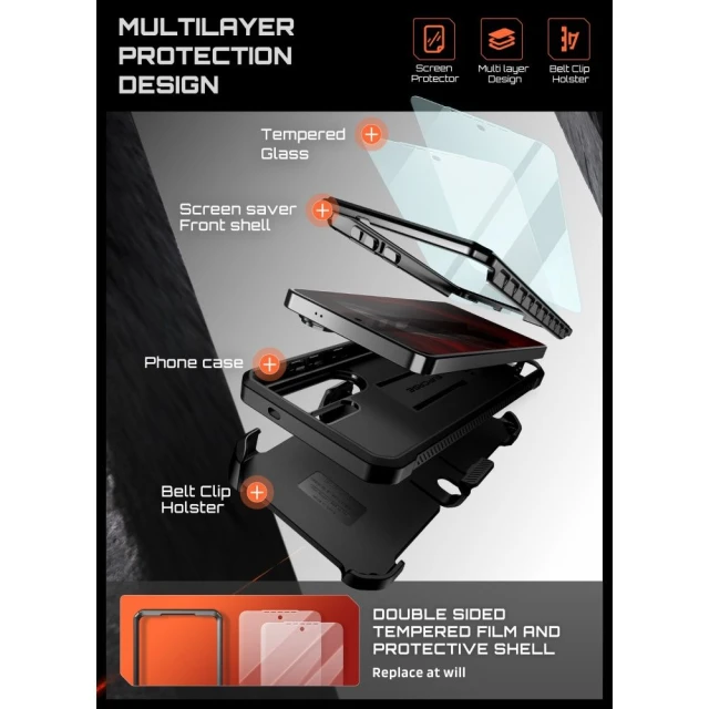 Чохол Supcase Unicorn Beetle Pro для Samsung Galaxy S26 Ultra Black (2 pack) (843439160729)