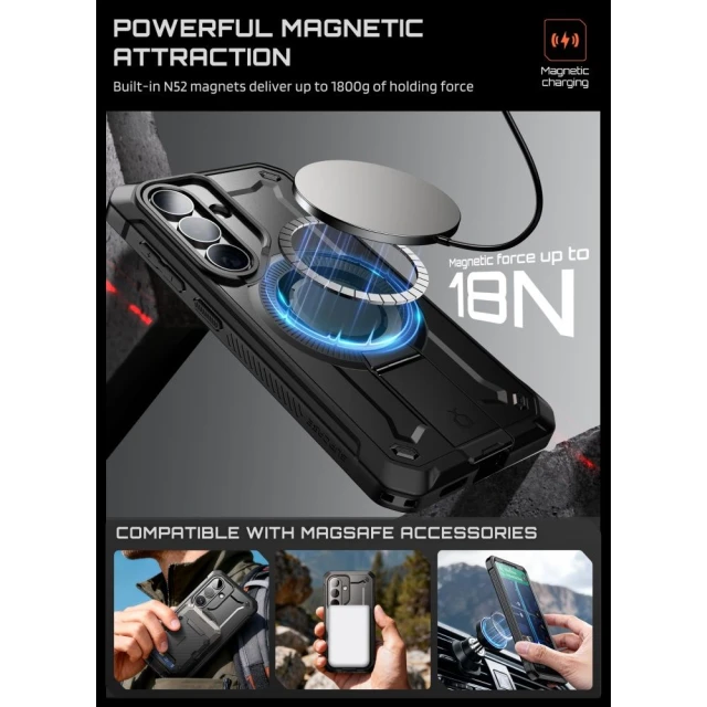 Чохол Supcase Unicorn Beetle Pro Mag для Samsung Galaxy S26 Black with MagSafe (2 pack) (843439160842)