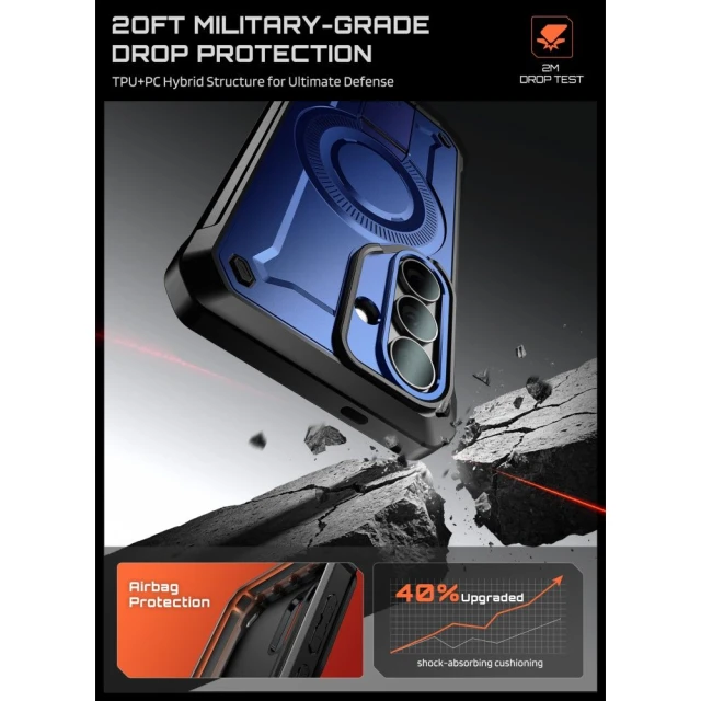 Чохол Supcase Unicorn Beetle Pro Mag для Samsung Galaxy S26 Cobalt with MagSafe (2 pack) (843439160859)