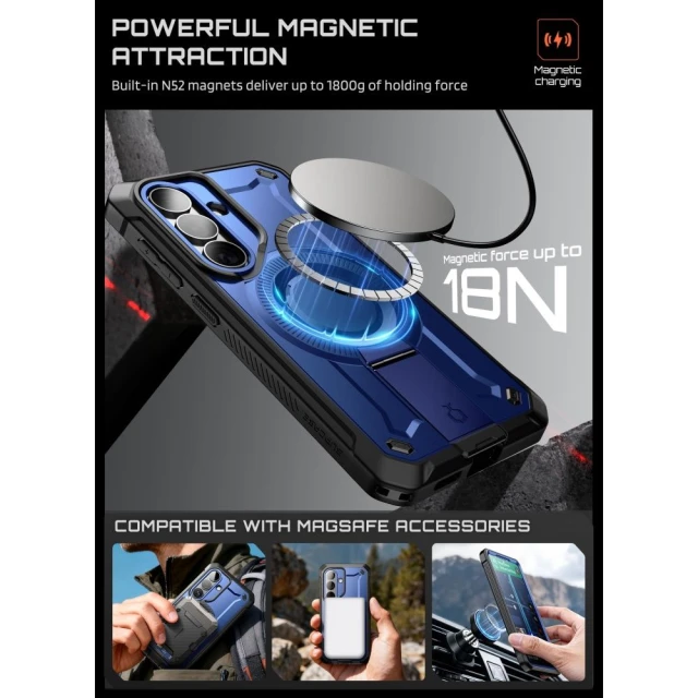 Чохол Supcase Unicorn Beetle Pro Mag для Samsung Galaxy S26 Cobalt with MagSafe (2 pack) (843439160859)