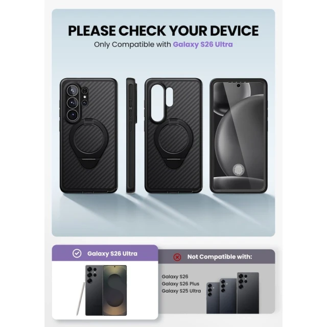 Чохол Supcase Cosmo Mag для Samsung Galaxy S26 Ultra Aramid with MagSafe (843439160958)