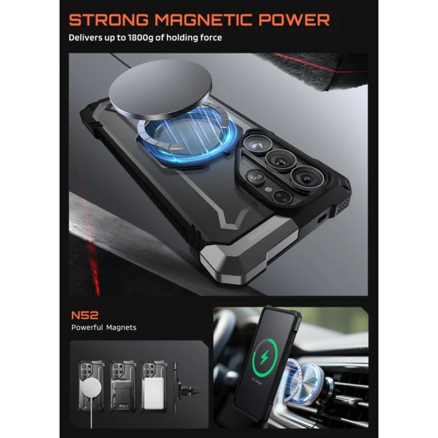 Чохол Supcase UB Grip Mag для Samsung Galaxy S26 Ultra Black with MagSafe (843439161160)
