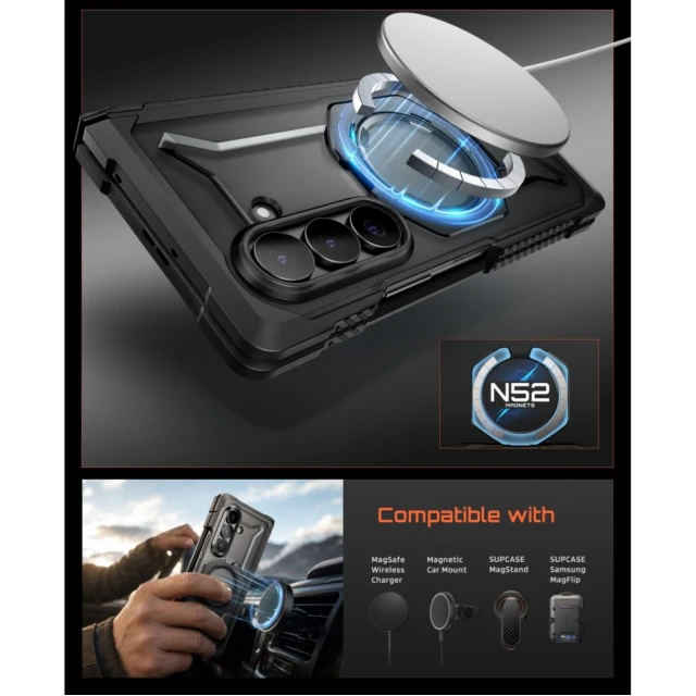 Чохол Supcase UB Grip Mag для Samsung Galaxy Fold 8 Black (2 pack) with MagSafe (843439162198)