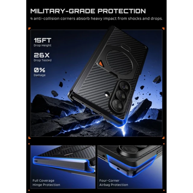 Чохол Supcase UB Aero для Samsung Galaxy Fold 8 Ultra Aramid Black (2 pack) (843439162228)