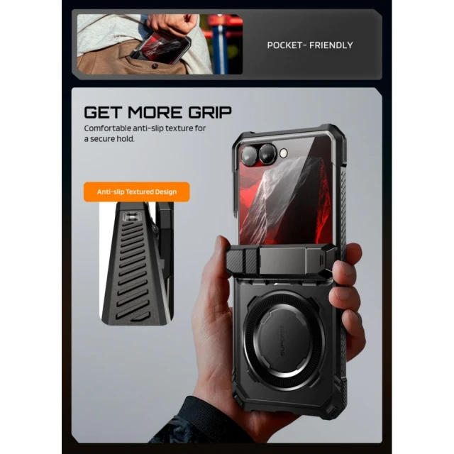 Чехол Supcase UB Grip Mag для Samsung Galaxy Flip 8 Black with MagSafe (843439162266)