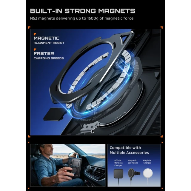Чохол Supcase UB Grip Mag для Samsung Galaxy Fold 8 Black with MagSafe (843439162303)