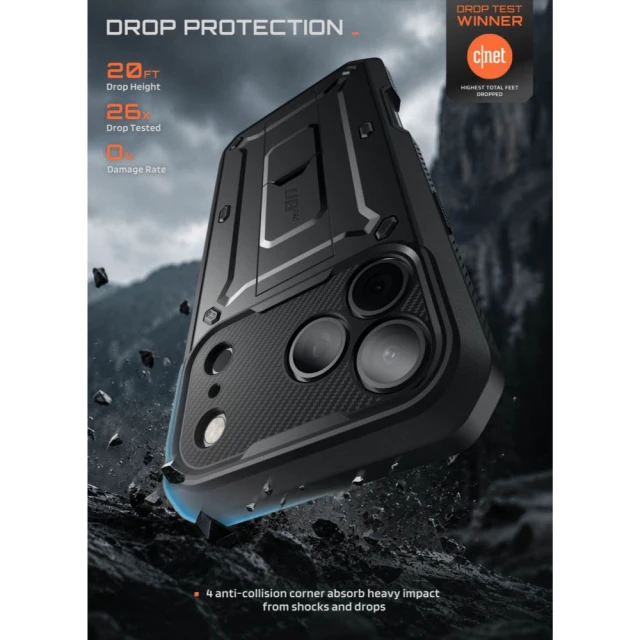 Чохол Supcase Unicorn Beetle Pro для iPhone 18 Pro | 17 Pro Black (843439163294)