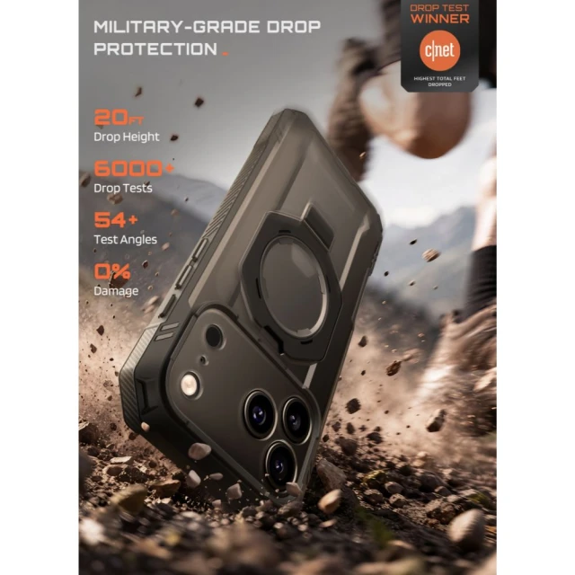 Чохол Supcase Grip Pro Mag для iPhone 18 Pro | 17 Pro Black with MagSafe (843439163324)