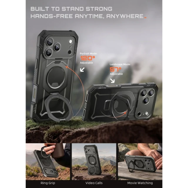 Чохол Supcase Grip Pro Mag для iPhone 18 Pro | 17 Pro Black with MagSafe (843439163324)