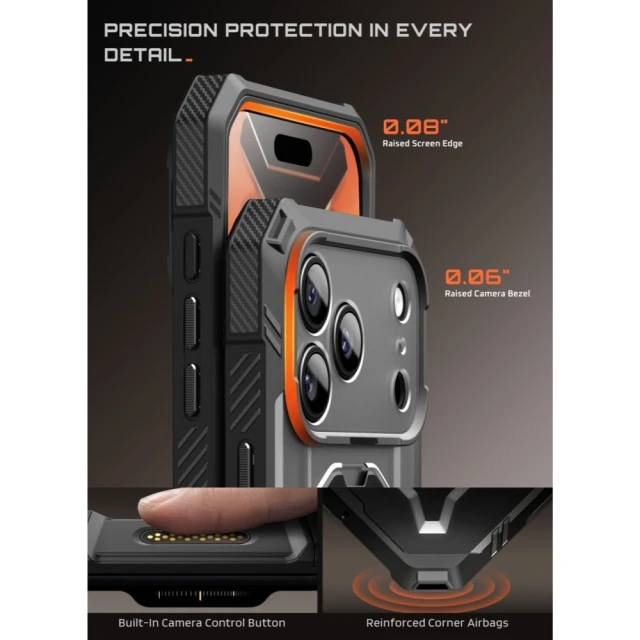Чохол Supcase Grip Pro Mag для iPhone 18 Pro | 17 Pro Black with MagSafe (843439163324)