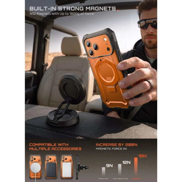 Чохол Supcase Grip Pro Mag для iPhone 18 Pro | 17 Pro Coral with MagSafe (843439163331)