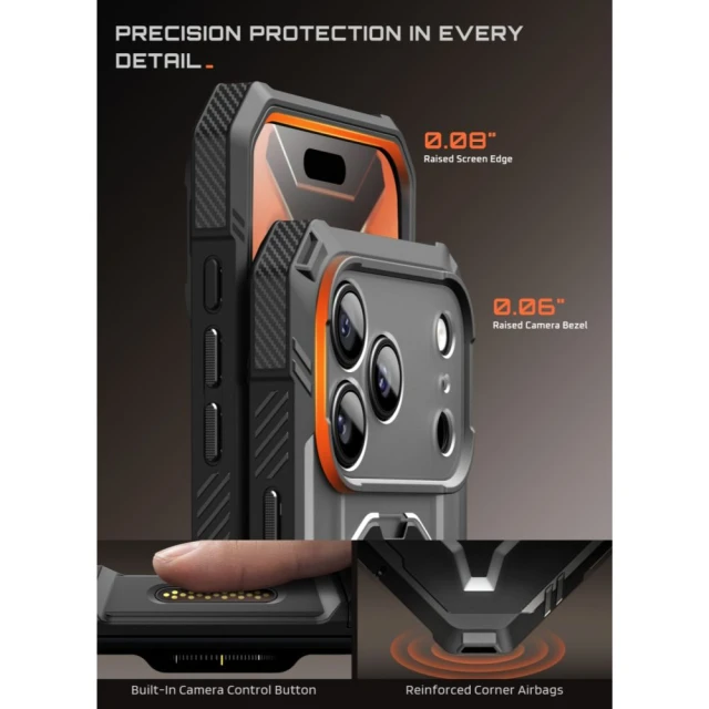 Чохол Supcase Grip Pro Mag для iPhone 18 Pro Max | 17 Pro Max Black with MagSafe (843439163430)