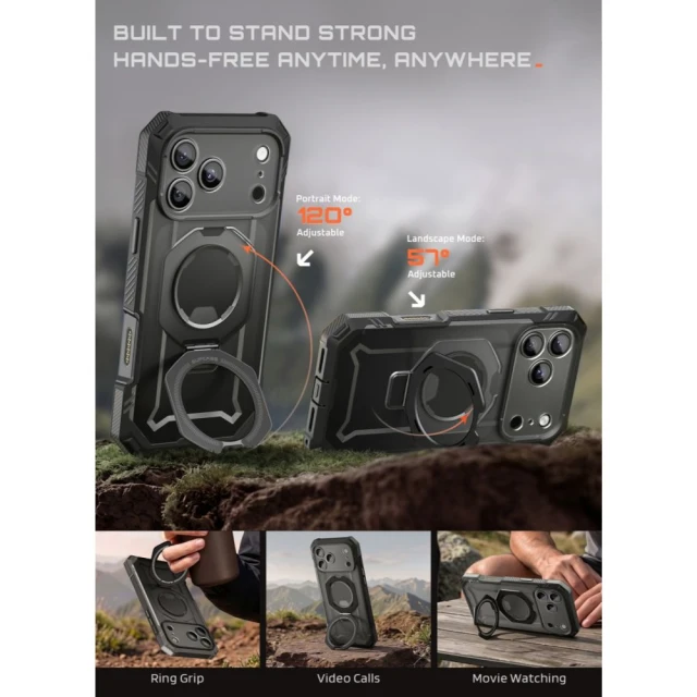 Чохол Supcase Grip Pro Mag для iPhone 18 Pro Max | 17 Pro Max Black with MagSafe (843439163430)