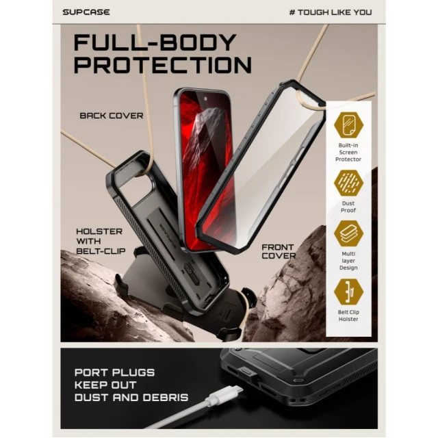 Чохол Supcase Unicorn Beetle Pro для Google Pixel 11 Pro XL Black (843439164178)