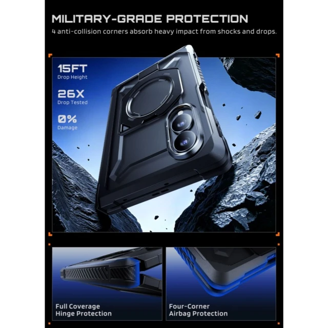 Чохол Supcase UB Grip Mag для Samsung Galaxy Fold 8 Black with MagSafe (843439164291)