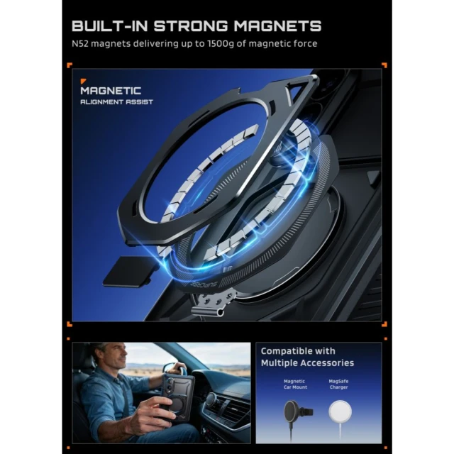 Чохол Supcase UB Grip Mag для Samsung Galaxy Fold 8 Black with MagSafe (843439164291)