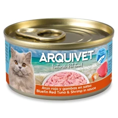 Консерва для котів Arquivet з тунцем і креветками в соусі 80 г (8435117874084)