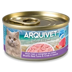 Консерва для котів Arquivet з тунцем і крабом в соусі 80 г (8435117874091)