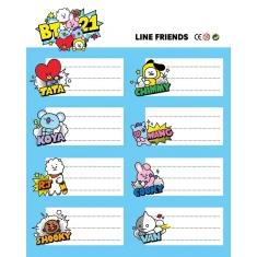 Набір наклейок BT21 16 шт для зошитів та книг (ELE0274)