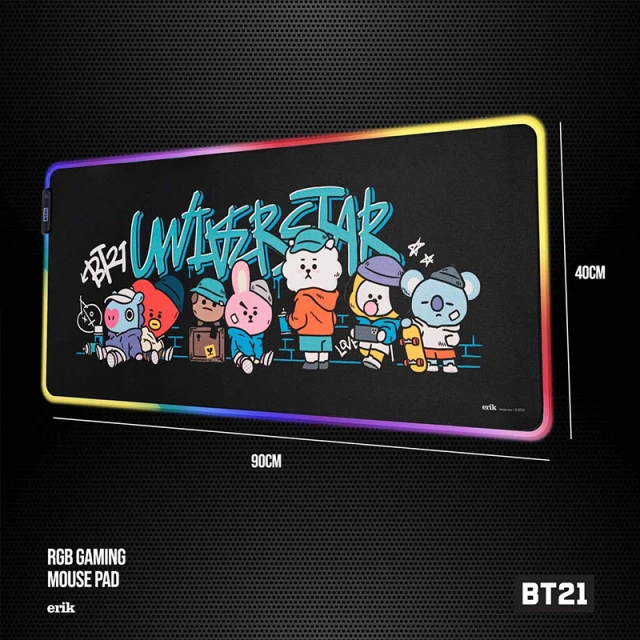 Килимок для гри BT21 з LED підсвітленням XXL 90x40 см (MGGEL002)