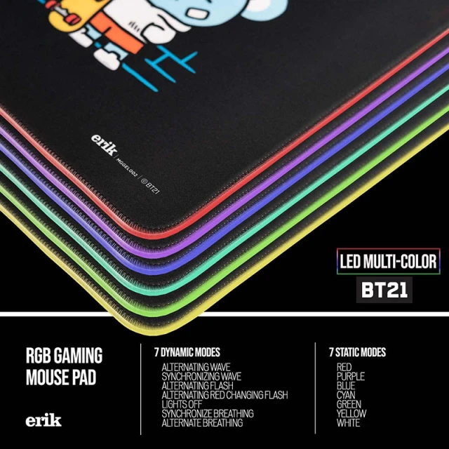 Килимок для гри BT21 з LED підсвітленням XXL 90x40 см (MGGEL002)