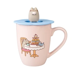 Чашка керамічна з силіконовою кришкою і фігуркою Pusheen 3D 350 мл (TAZP013)