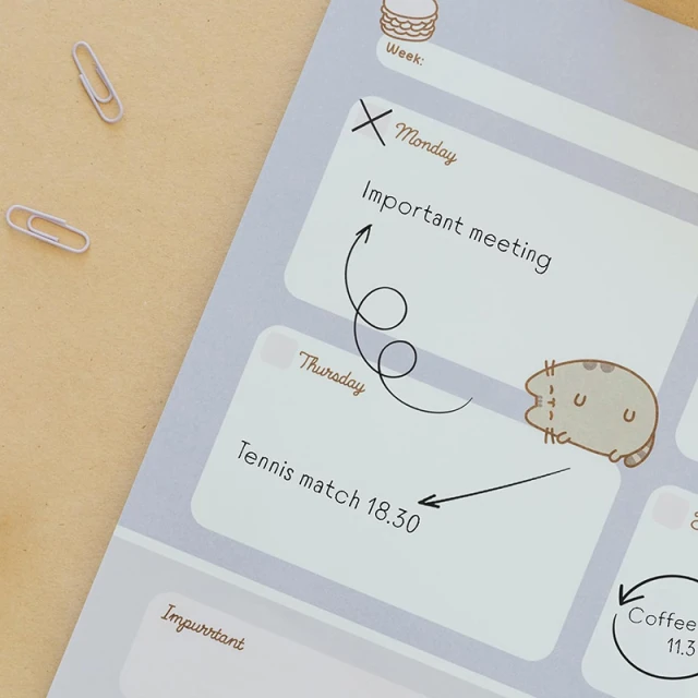 Планер тижневий Pusheen Moments 54 сторінки A3 (BPSA30037)
