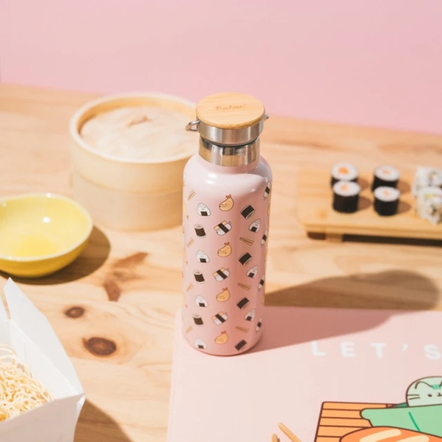 Термобутилка з нержавіючої сталі Pusheen Sushi Roll 500 мл з ручкою (BMA09)