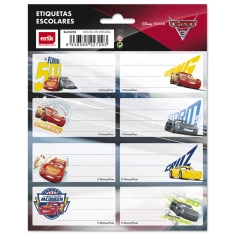 Наклейки Cars на зошит або книгу 16 шт (ELE0233)