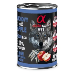 Вологий корм для собак Alpha Spirit з анчоусом та яблуком 400 г (8437013576314)
