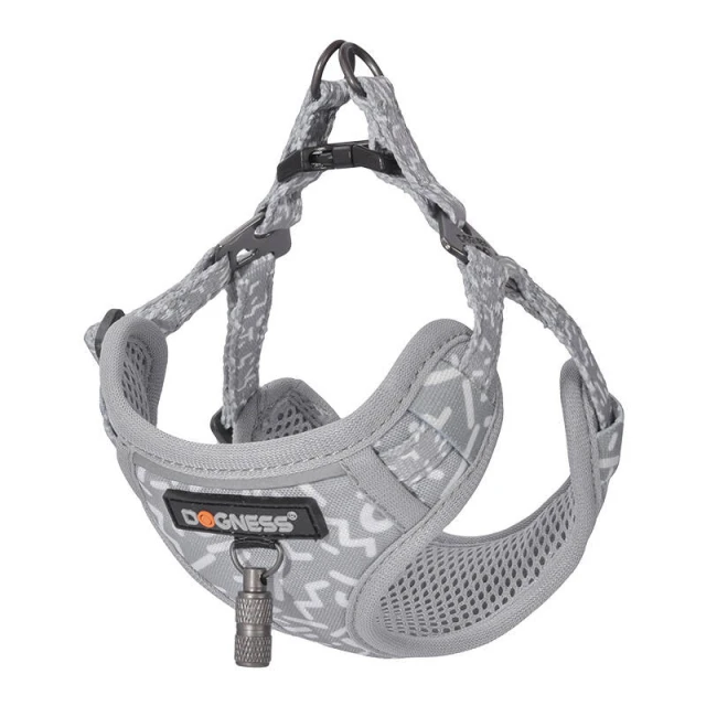 Набір Dogness повідець 1.5m + шлея Light Gray (DOG SET GREY)