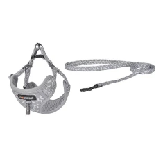 Набір Dogness повідець 1.5m + шлея Light Gray (DOG SET GREY)