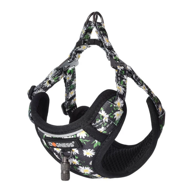 Прогулянковий набір Dogness повідець 1.5 м + шлея (різнокольоровий) (DOG SET DAISY)