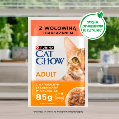 Вологий корм для котів Purina Cat Chow Adult з яловичиною і баклажаном 85 г (8445290426239)