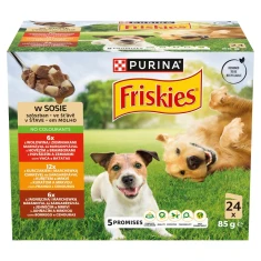 Вологий корм для котів Purina Friskies Adult з яловичиною, куркою та ягням 24 шт x 85 г (8445290791382)